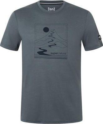super.natural Trace Hill Tee Merinoshirt f&uuml;r Herren | grau/blau