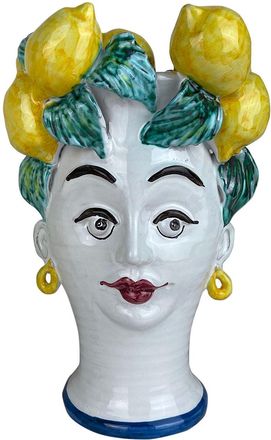 Les-Ottomans Jarrón Escultura de Sicilia - Mujer Limones