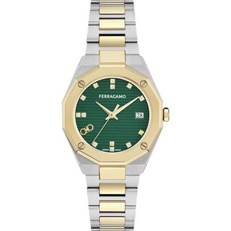 Ferragamo Edge Bracelet Watch, 34mm in Two Tone at Nordstrom