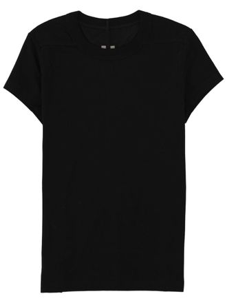 Rick Owens Cropped Level T Minimalist Black Cotton T-Shirt