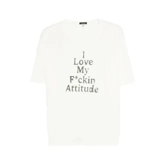 R13 T-Shirts, male, White, Size: XL Graphic Print Round Neck T-shirt