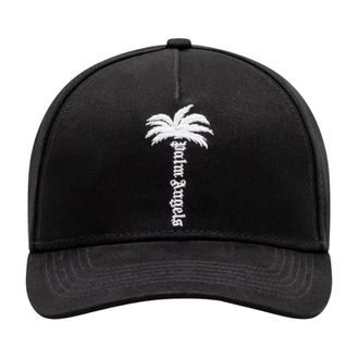 Palm Angels Palm Tree Cap - Heren - Petten - Zwart - ONE Size - Leer - Accessoires