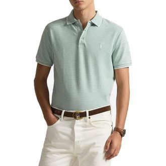 Polo Ralph Lauren Striped Stretch Mesh Polo Shirt, Size Medium