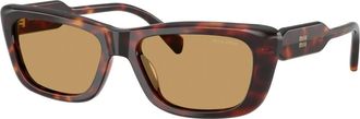 Miu Miu 0MU B12S - unisex - Zonnebrillen - Bruin - 56 MM - Accessoires