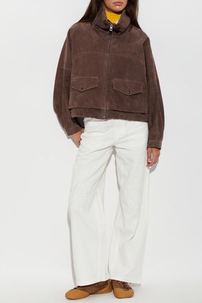 Loewe Suede Jacket, Womens, Brown