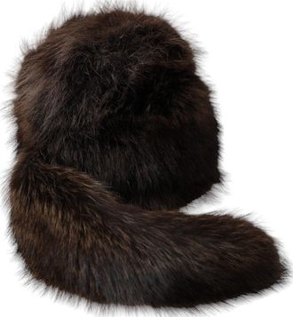 Dolce & Gabbana Women Brown Raccoon Fur Bucket Hat