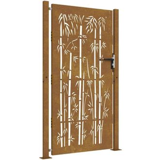 vidaXL Puerta De Jard&iacute;n Acero Corten Dise&ntilde;o Bamb&uacute; 105x205 Cm Vidaxl