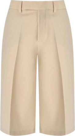 Federica Tosi Nude Roze Bermuda Wol Blend Shorts - Dames - Korte Broeken - Beige - L - Wol - Korte Broeken