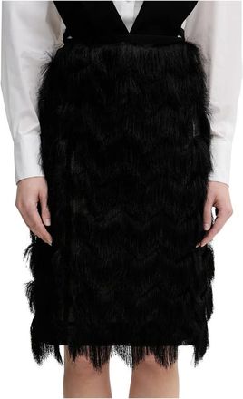 Karl Lagerfeld Conjunto de chaleco y falda con flecos - Skirts - Mujer - Negro - XS