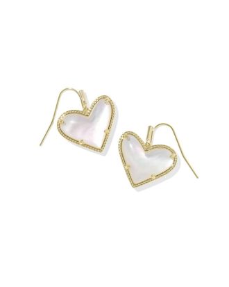 Kendra Scott Womens Ari Heart Statement Drop Earrings In Gold Ivory Mother Of Pearl