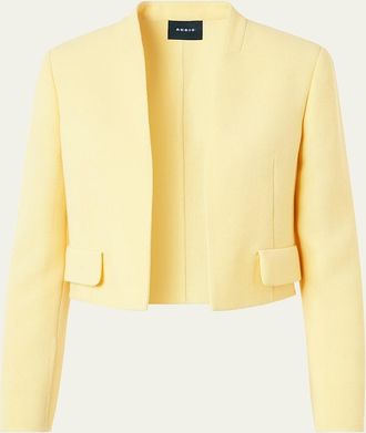Akris Helena Wool Crepe Open-Front Short Jacket