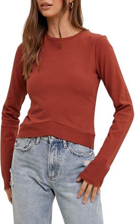 Wishlist Ribbed Knit Top in Burlwood at Nordstrom Rack, Size Medium