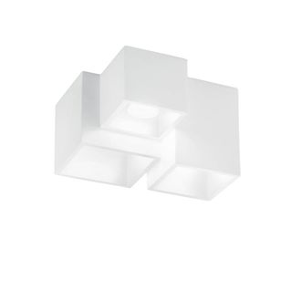 Luce-Ambiente-Design Plaf&oacute;n Foster en Yeso Blanco Pintable Con Tres Puntos de Luz