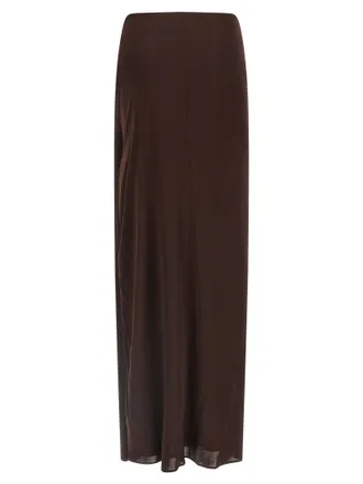 Elisabetta Franchi Shiny Viscose Skirt - Brown