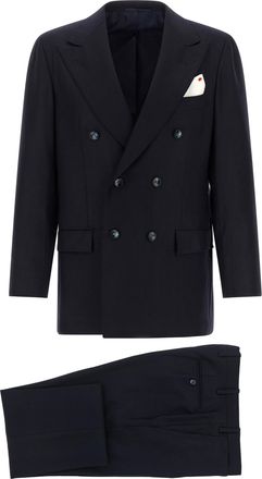 Kiton Blue Virgin Wool Two-Piece Mens Suit