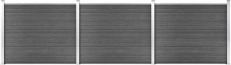 vidaXL Vidaxl - Juego De Paneles De Valla Wpc Negro 526x146 Cm