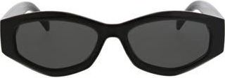 BCBGeneration 53mm Slim Geometric Oval Sunglasses in Black at Nordstrom Rack