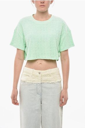 Givenchy Monogram Jacquard Terry Crop T-Shirt size L