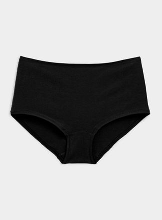 Miiyu Womens Plain high-waist boyshort Cotton