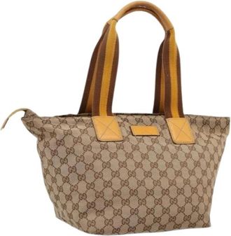 Gucci Pre-owned Vintage Tote Bag - Dames - Vintage Shopper - Beige - ONE Size - Leer - Vintage