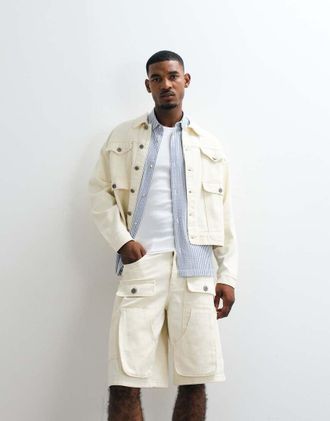 Liquor & Poker Jorts color &eacute;cru in coordinato-Bianco