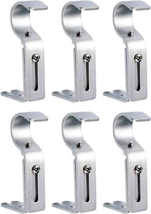 No Brand Juego De 2 Soportes Para Barra De Cortina (6 Piezas), Soportes Ajustables De Alta Resistencia Para Barra De Cortina, Soportes Ajustables Para Barra - 