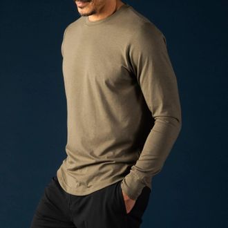 Laird Apparel Mens Quattro Cotton Blend Long Sleeve In Army
