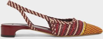 Gabriela Hearst Perro Woven Leather Slingback Pumps