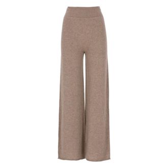 VANIS&Eacute; Wide Trousers, female, Brown, S, Brown Cashmere Elastic Waist Trousers