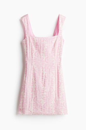H&M Kleid mit Schleife im R&uuml;cken - Hellrosa/Gemustert