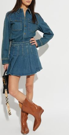 Burberry Dakota Denim Shirt, Womens, Navy Blue