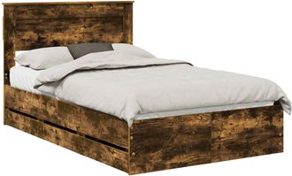 vidaXL Estructura De Cama Roble Ahumado 120 X 190 Cm Madera Ingenieril Vidaxl