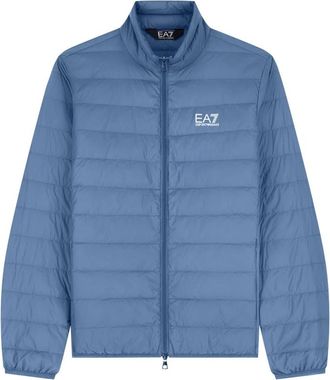 Emporio Armani Packable Down Jacket with Front Zip - Heren - Gewatteerde jassen - Blauw - M - Jassen