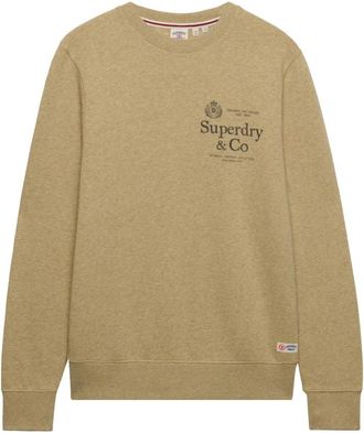 Superdry 1954 Company Relaxed Sweatshirt - Heren - Sweatshirts - Beige - XL - Katoen - Hoodies & sweatvesten