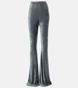 Rick Owens Dirt high-rise velvet flared pants