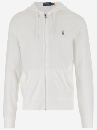 Ralph Lauren White Logo Zip-Up Hoodie