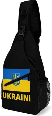 Generic Ukrainian Flag Mens Shoulder Bags Sling Crossbody Backpack Travel Hiking Chest Bag with Small Side 38x20cm