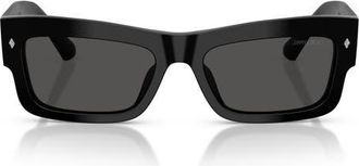 Jimmy Choo London 53mm Rectangular Sunglasses in Black/dark Grey at Nordstrom