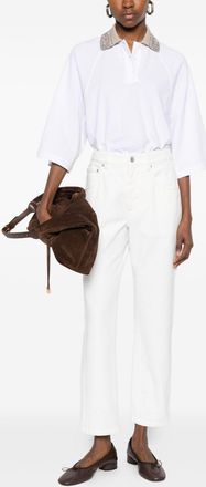 Brunello Cucinelli Brunello Cucinelli Womens Cotton Trousers - White - Size EU 44 (Womens)
