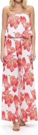 Ariella Belted Tube Jumpsuit In Pink