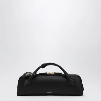 Alaia Le Teckel clutch in black silk satin