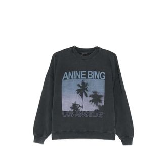 Anine Bing Miles Washed Grey Sweatshirt