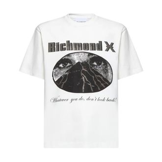 John Richmond Graphic Print T-Shirt - - Tops - Uomo - Bianco - M