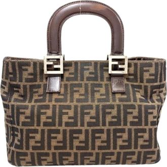 Fendi Pre-owned Handbags, female, Brown, Size: ONE SIZE Pre-owned Vintage Canvas Handbag