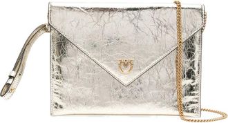 Pinko Small Metallic-leather Flap Clutch