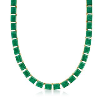Ross-Simons Emerald Necklace in 18kt Gold Over Sterling