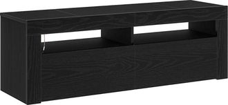 vidaXL Vidaxl - tv Cabinet with led Black Oak 120x35x40 cm Engineered Wood