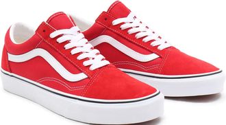 Vans Sneaker VANS Old Skool, Damen, Gr. 38,5, rot, Leder, Textil, Schuhe Sneaker, aus textilem Canvas-Material