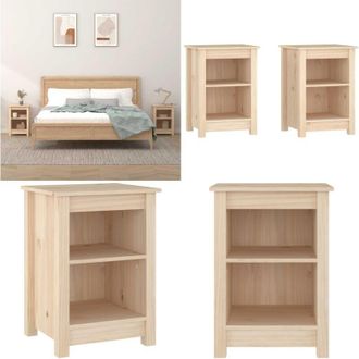 vidaXL Comodini 2 pz Grigi 40x35x55 cm in Legno Massello di Pino - Comodino in pino - Comodino in legno massello