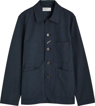 Universal Works Bakers Linen-blend Overshirt Jacket - Navy - Xxl